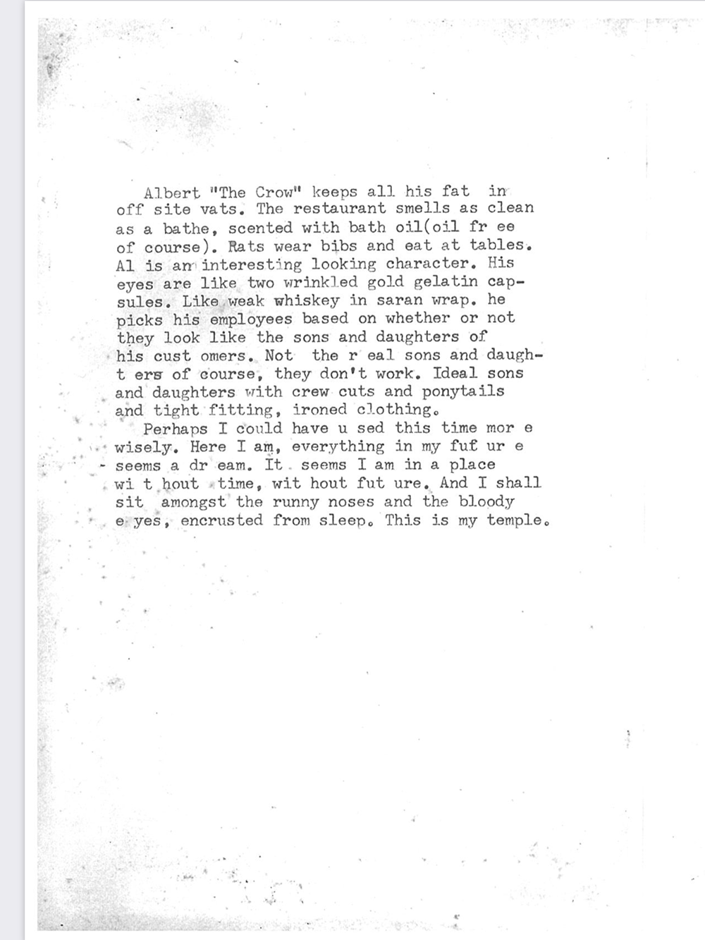 an image of typewritten text